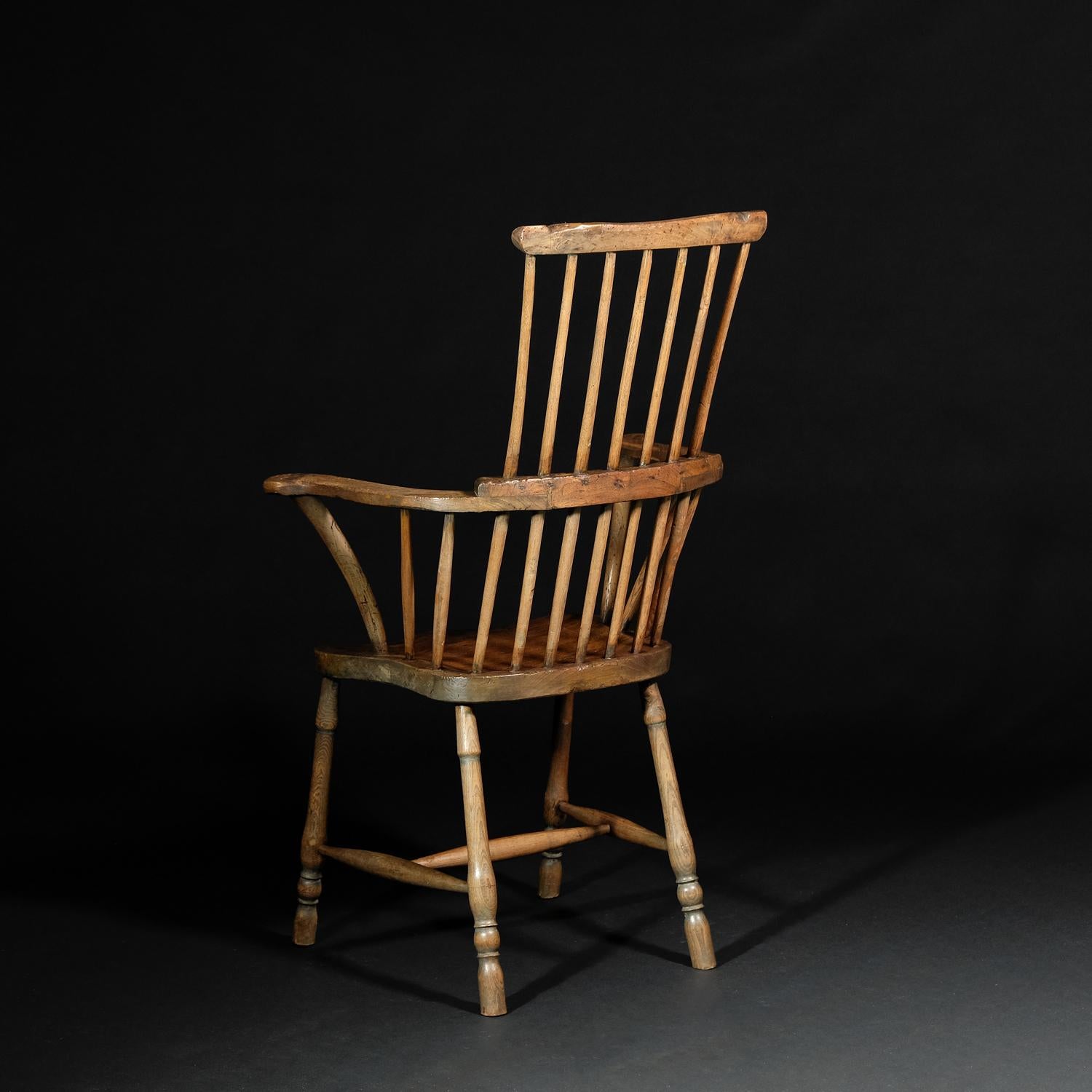 18th Century English West Country Comb Back Windsor Chair, Primitive Rustic, Elm In Fair Condition In Totnes, GB