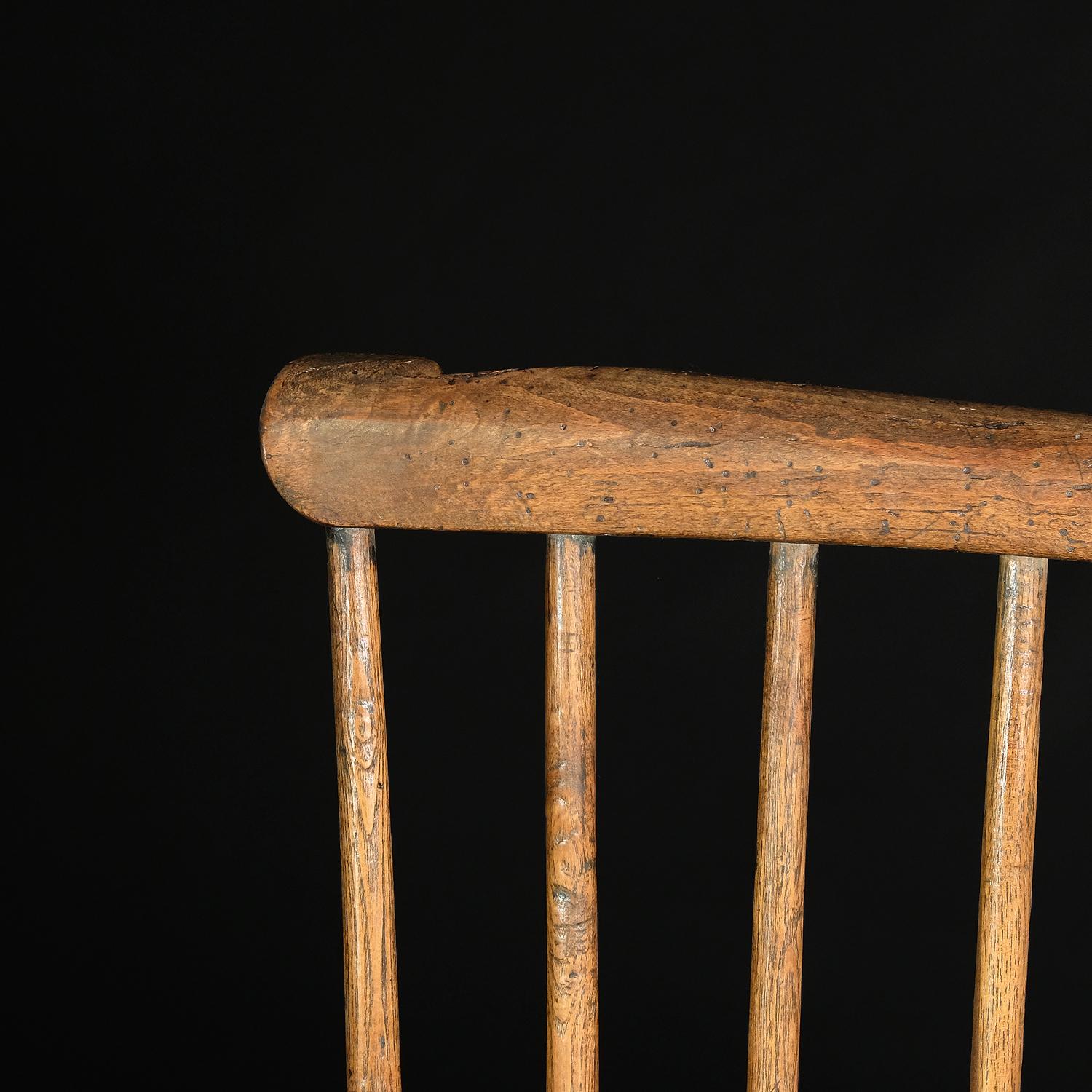 18th Century English West Country Comb Back Windsor Chair, Primitive Rustic, Elm 4