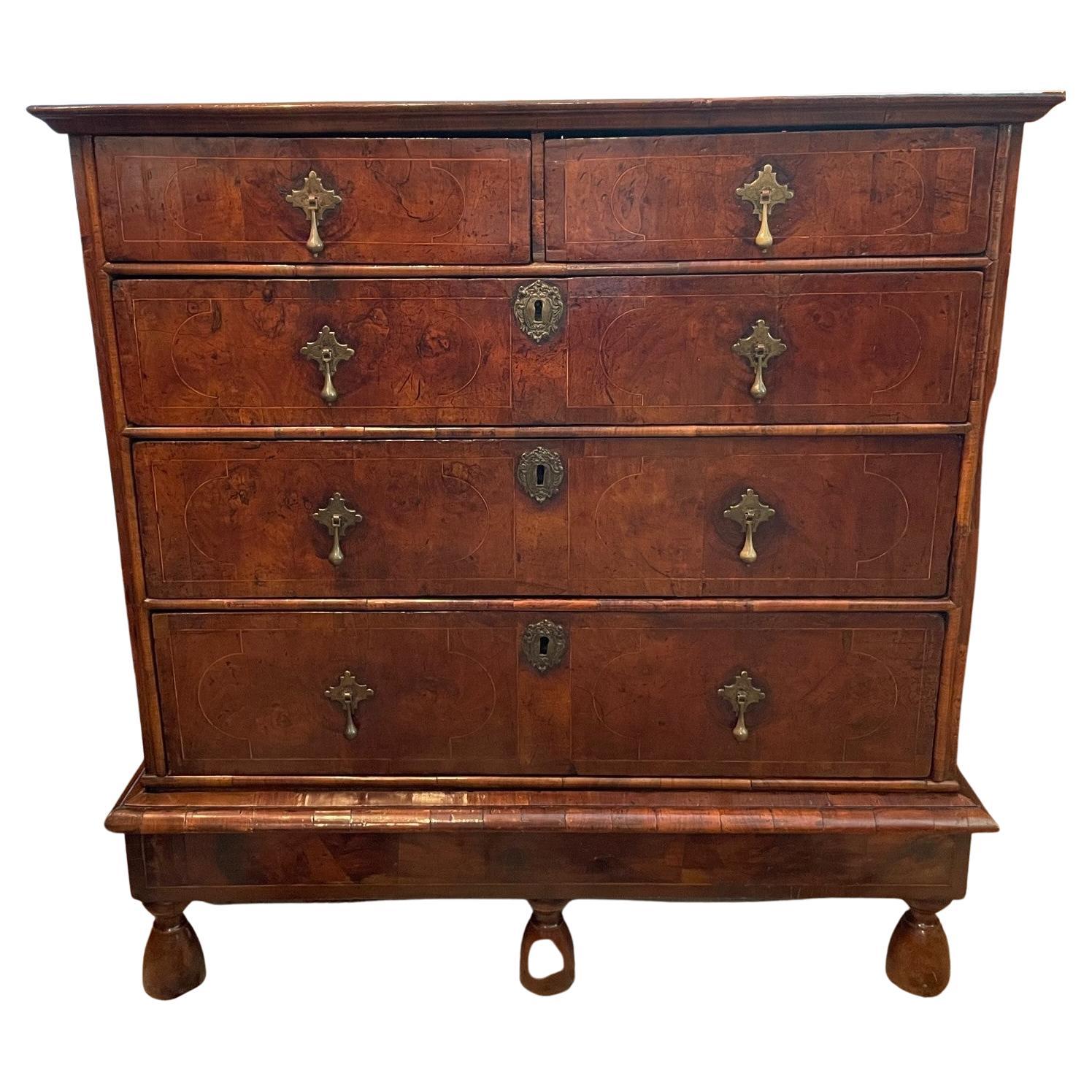 18th Century English William and Mary Chest of Drawers  For Sale