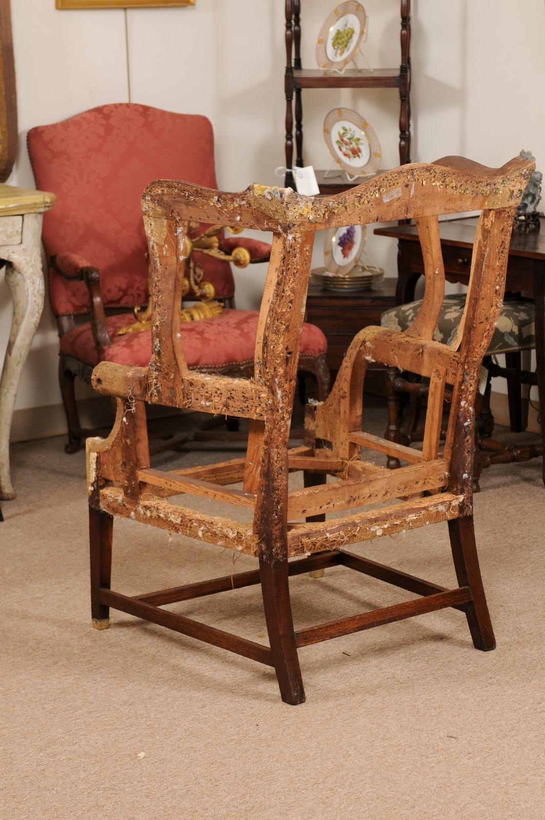 18th Century English Wing Chair in Mahogany. SOLD AS IS. In Good Condition For Sale In Atlanta, GA