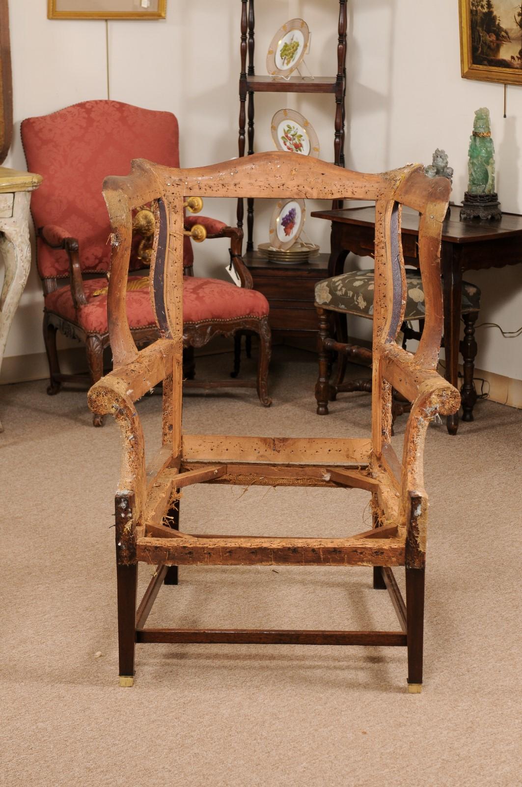18th Century English Wing Chair in Mahogany. SOLD AS IS. For Sale 1