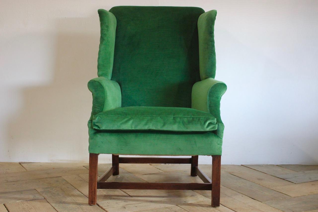 Fabric 18th Century English Wingback Armchair