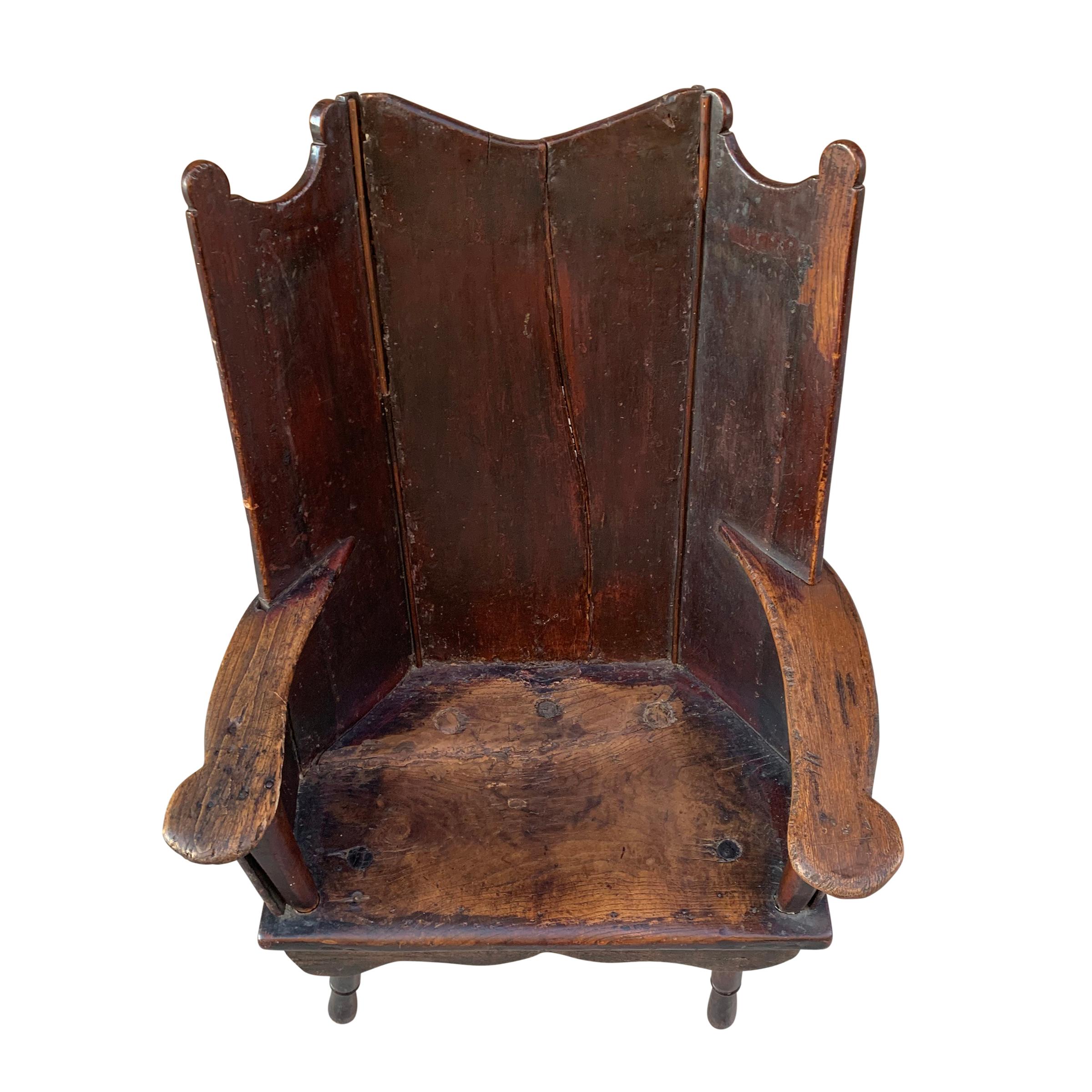 Primitive 18th Century English Wingback Chair