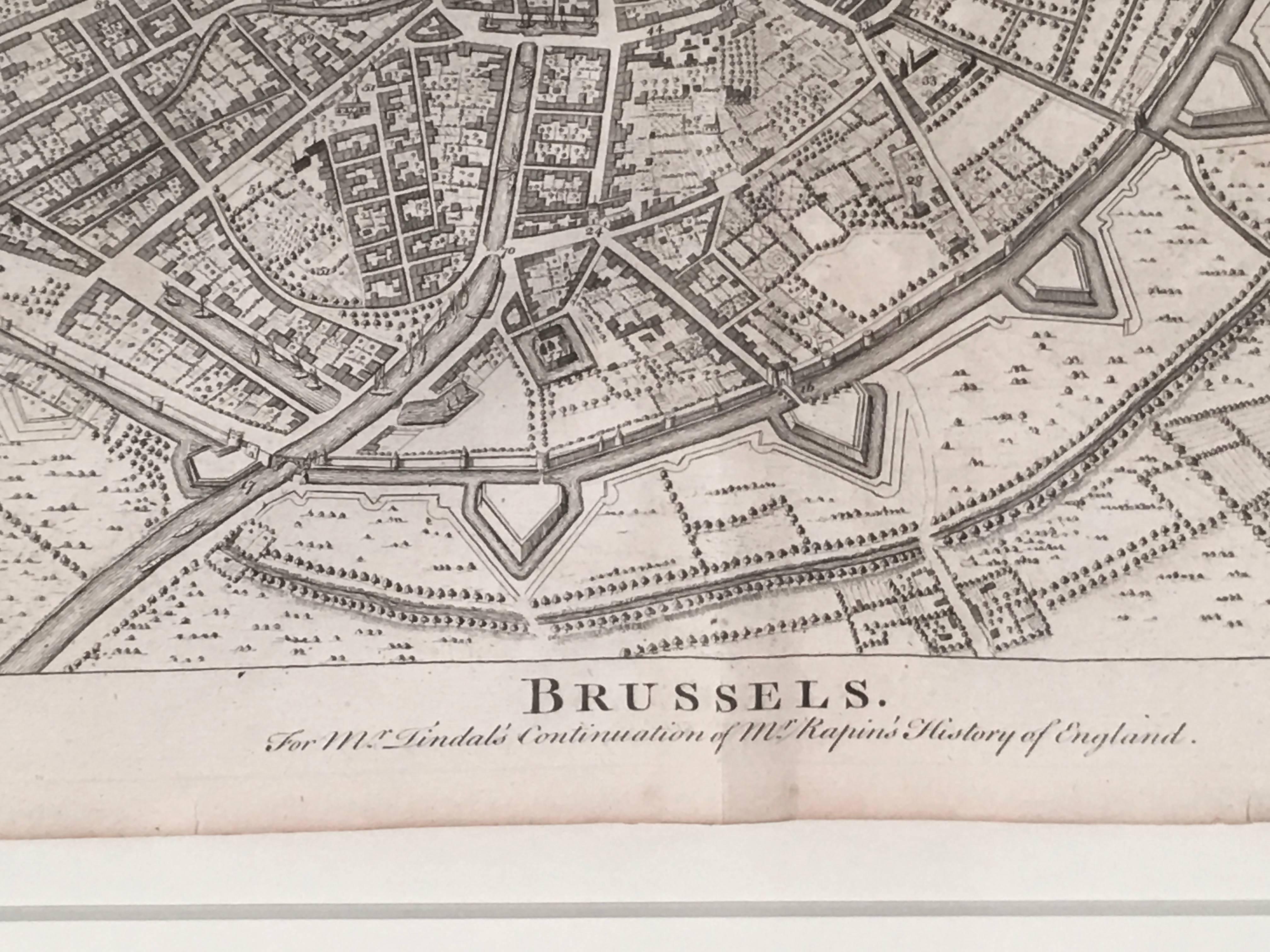 English 18th Century Engraving of Brussels