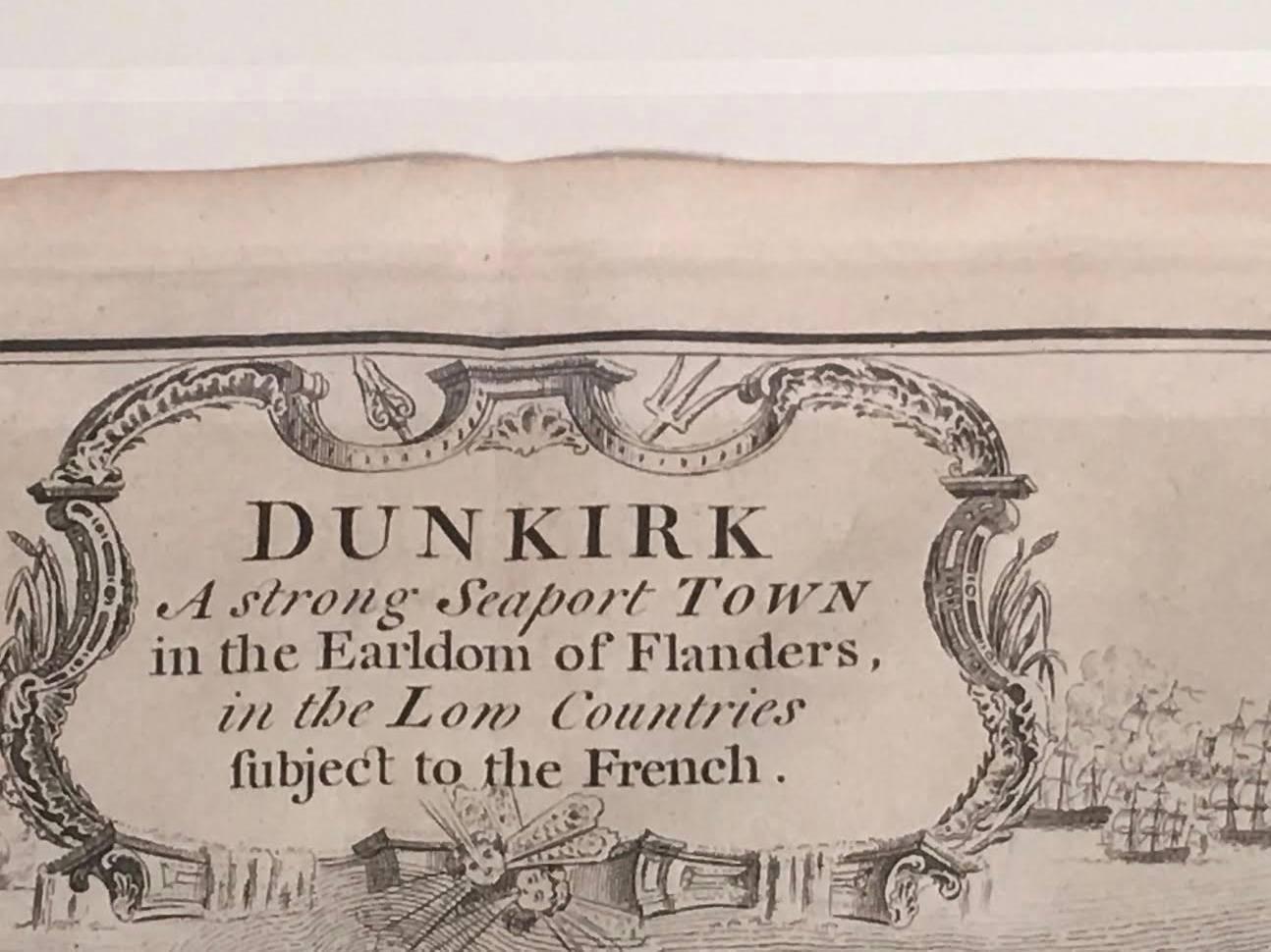 18th Century Engraving of Dunkirk In Good Condition In Essex, MA