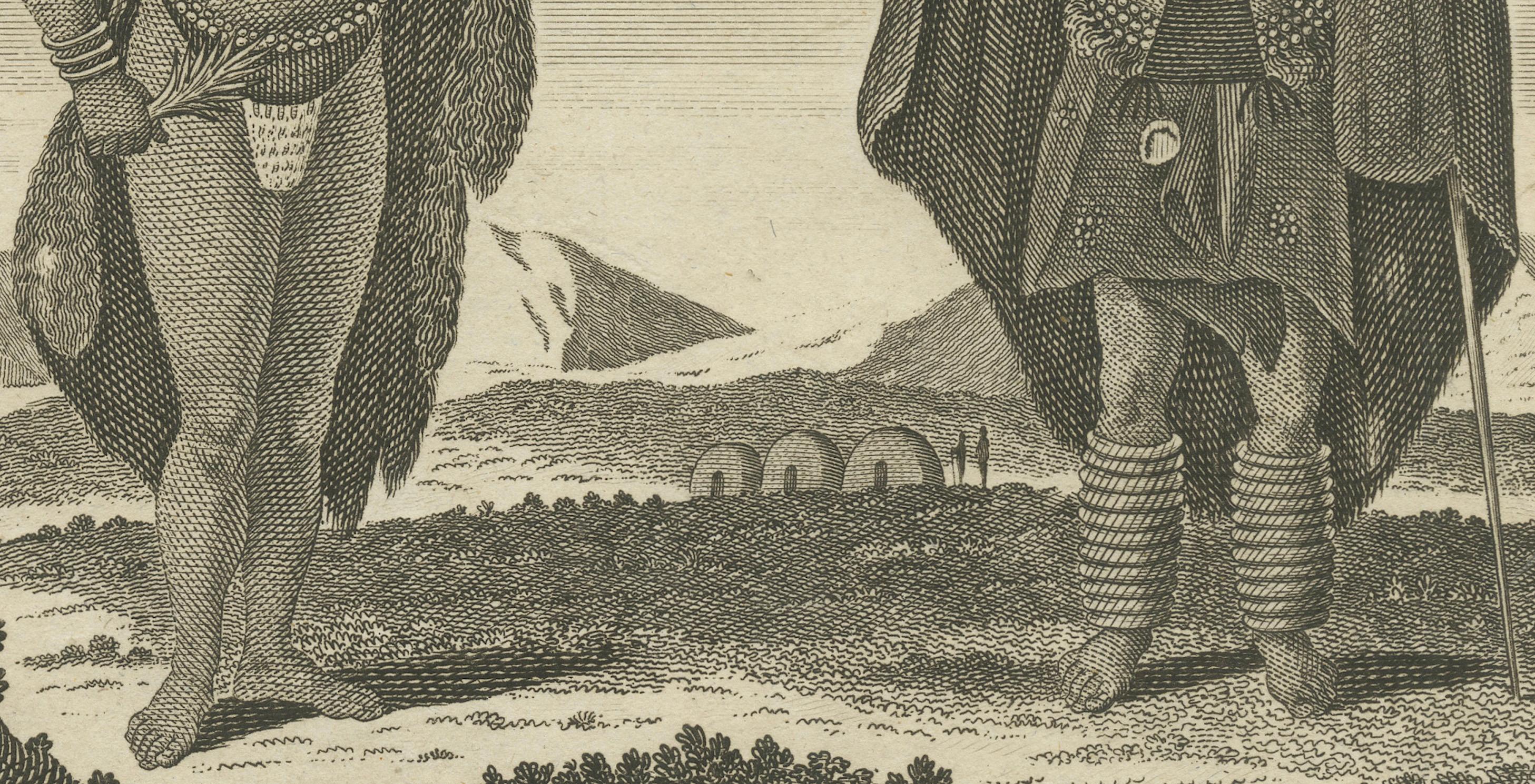 Late 18th Century 18th-Century Engraving of Hottentots and Cape of Good Hope in South-Africa For Sale