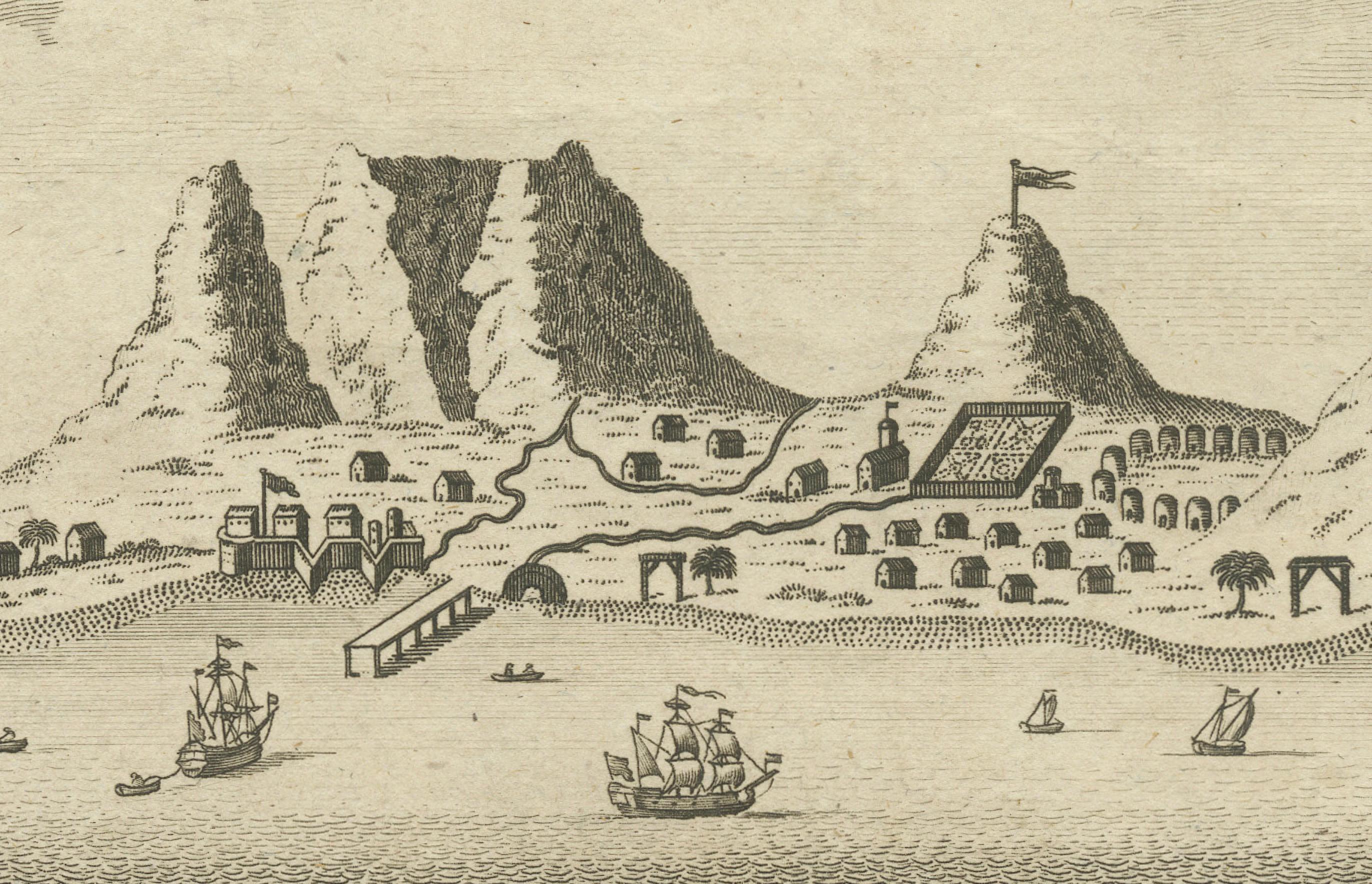 18th-Century Engraving of Hottentots and Cape of Good Hope in South-Africa For Sale 1