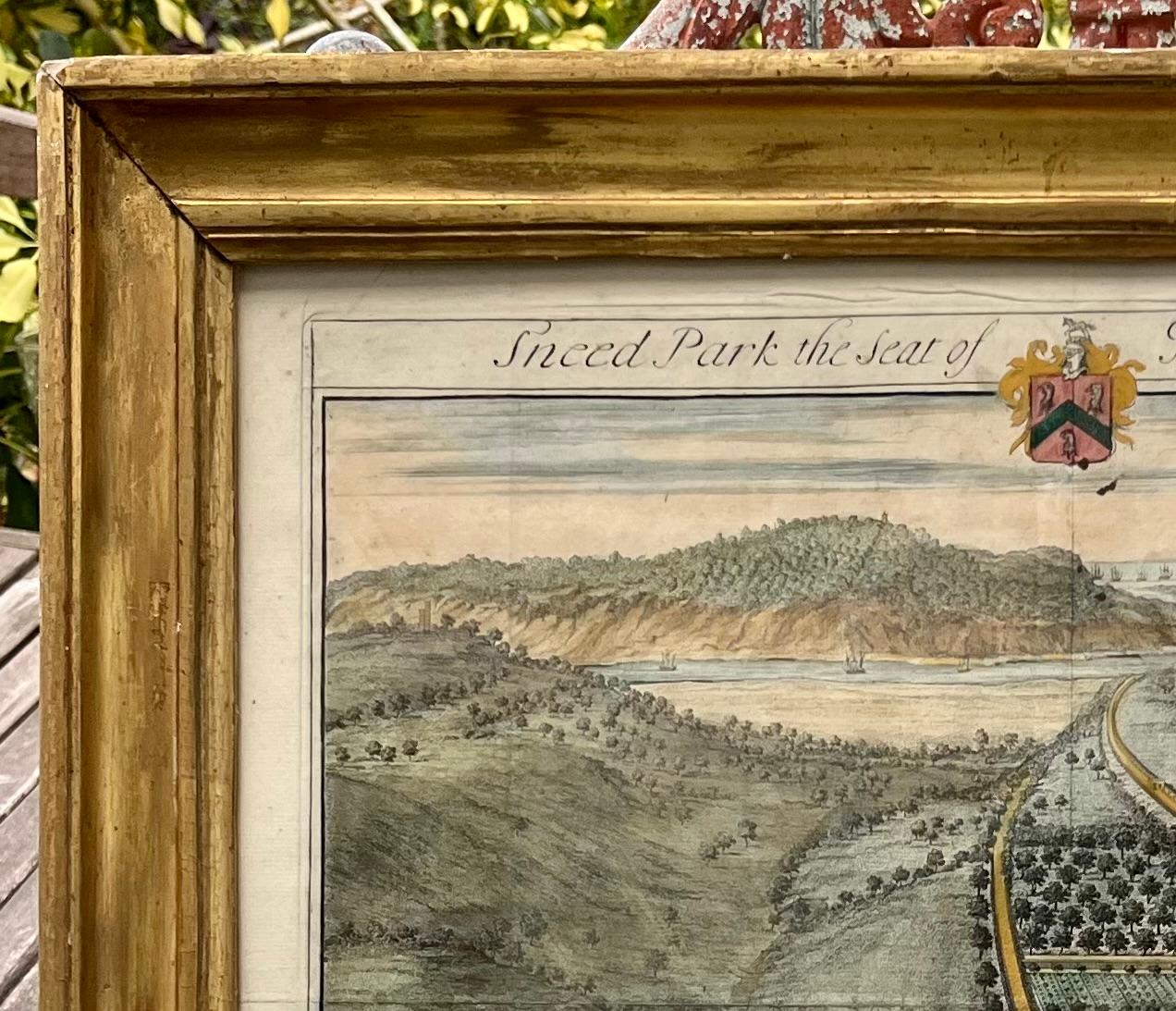Grabado del siglo XVIII Sneed Park, sede de Joseph Jackson Esquire. Barroco en venta
