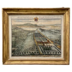Antique 18th Century Engraving Sneed Park, the Seat of Joseph Jackson Esquire.
