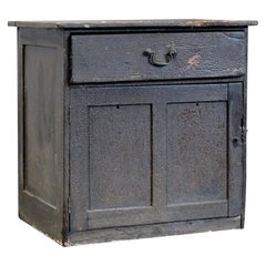 18th Century Estate Made Pine Cupboard, Original Distressed Paint, English Naive