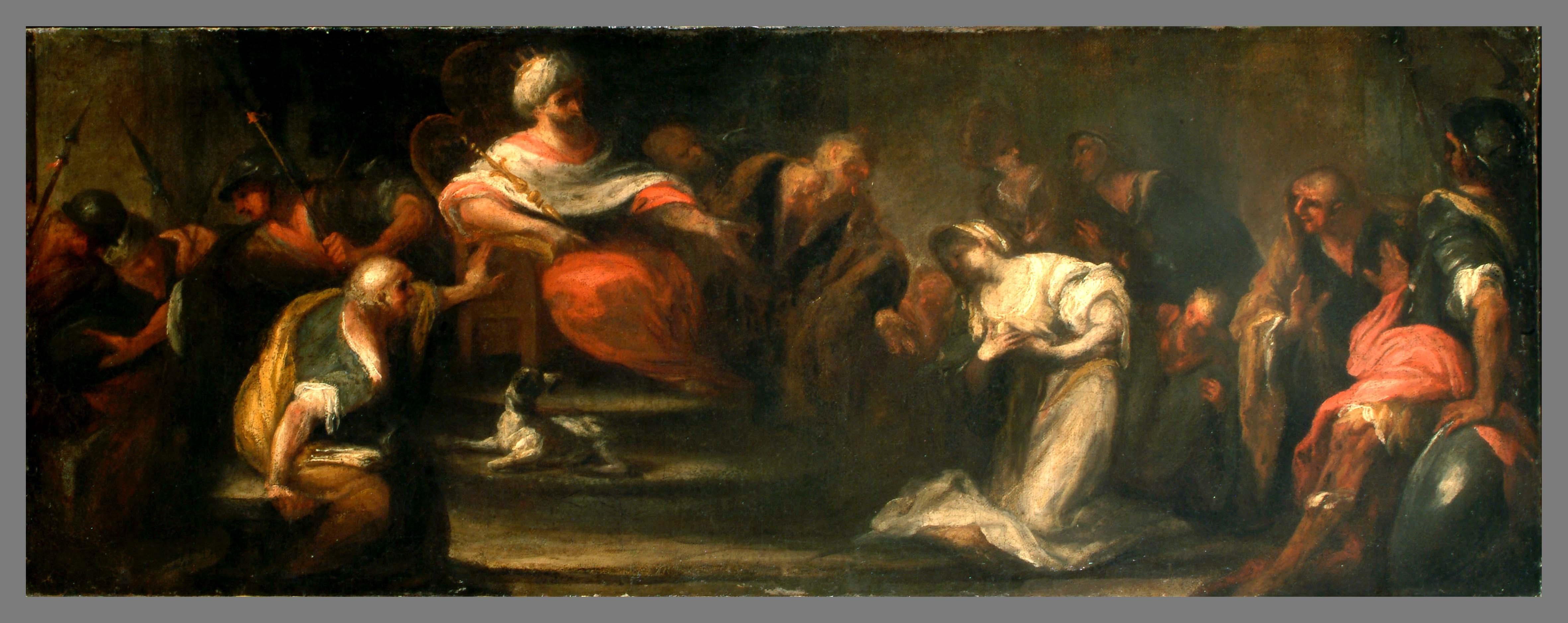 18th Century, Esther and Ahasuerus Oil Painting on Canvas For Sale