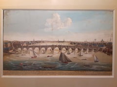 18th Century Etching of Westminster Bridge, London