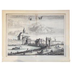 18th Century Etching Watercolor
