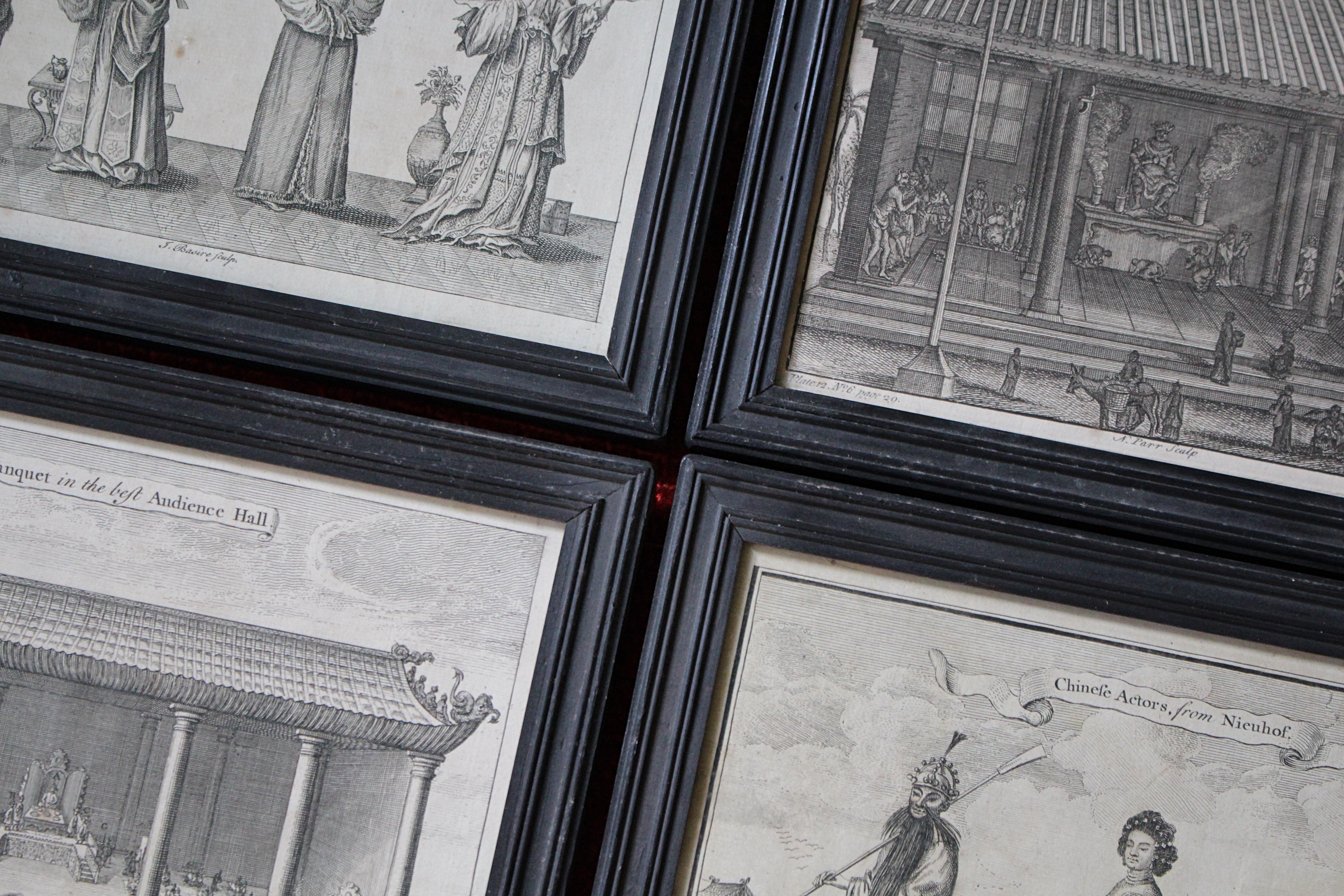Gravures encadrées d'intérêt ethnographique d'Asie et de temples du 18e siècle en vente 6