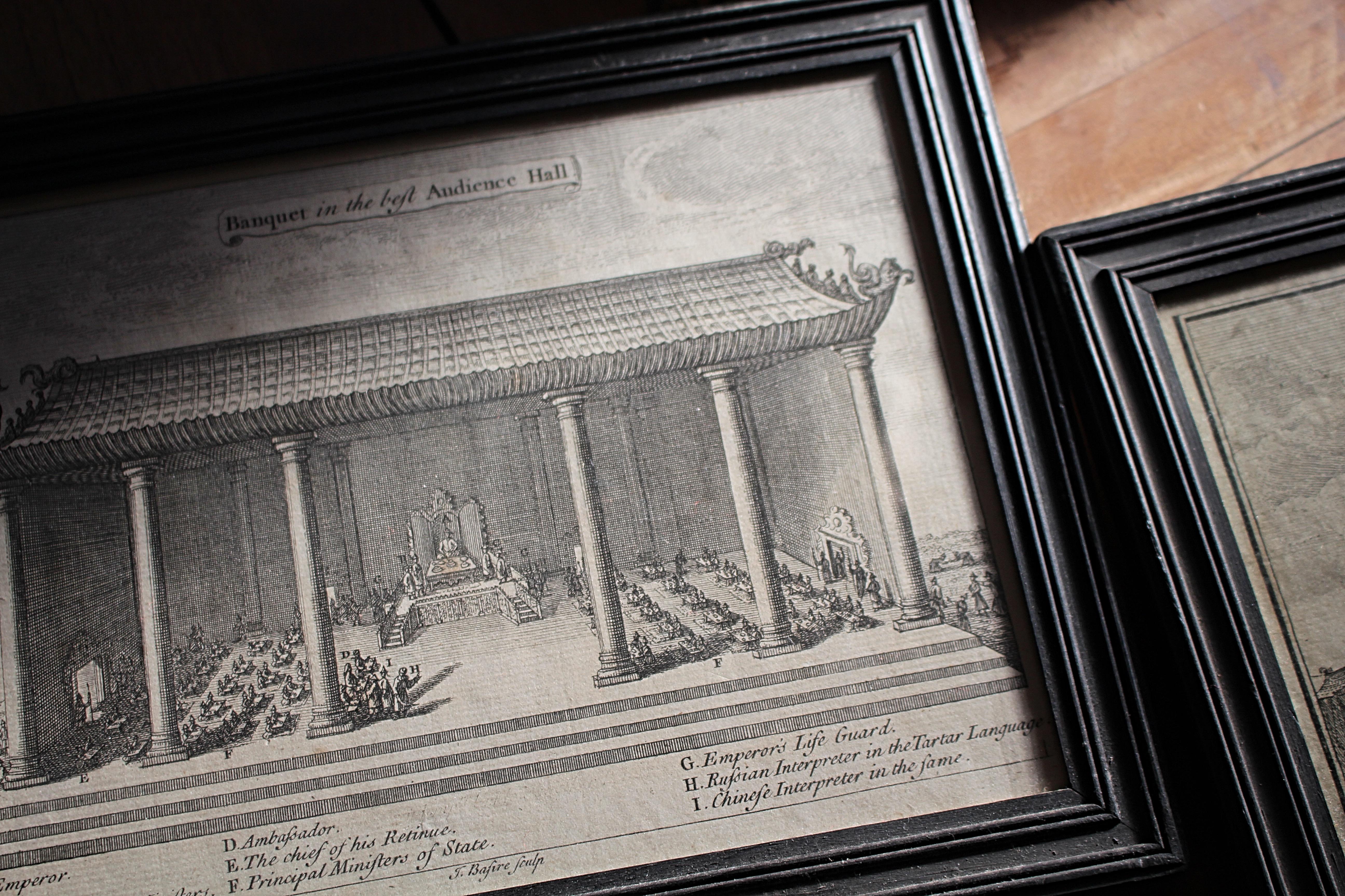 Gravures encadrées d'intérêt ethnographique d'Asie et de temples du 18e siècle Bon état - En vente à Lowestoft, GB
