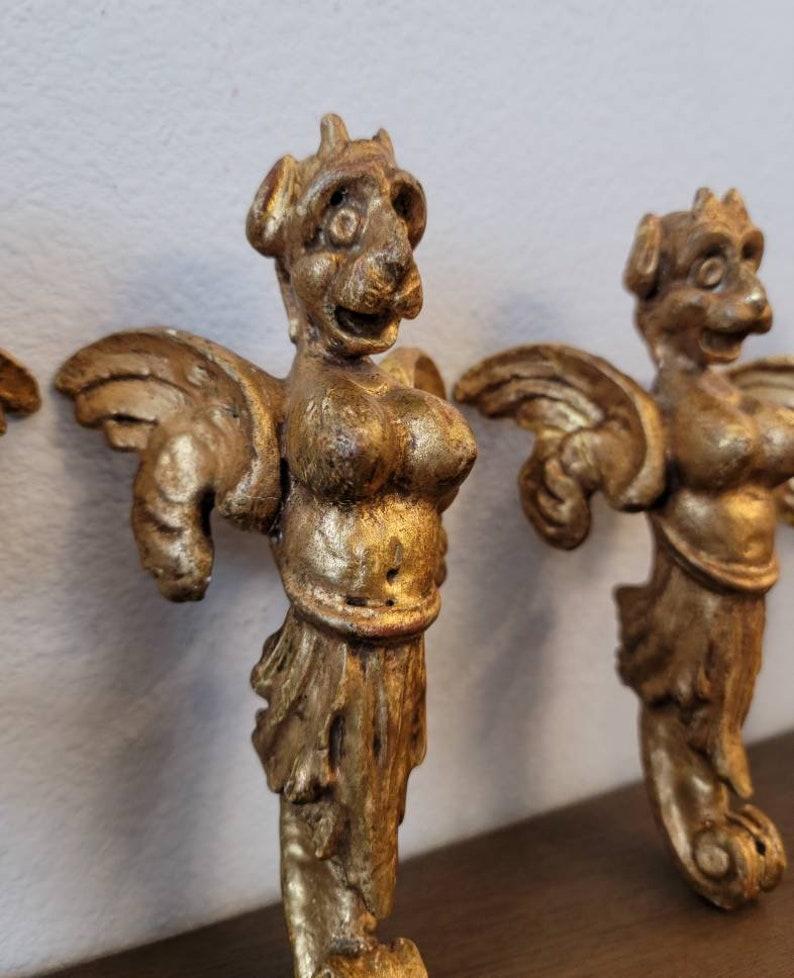 Gilt 18th Century European Baroque Period Dragon Architectural Elements, Set of Six For Sale