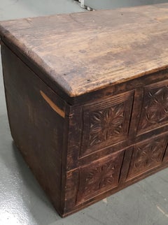 18th Century European Carved Pine Trunk