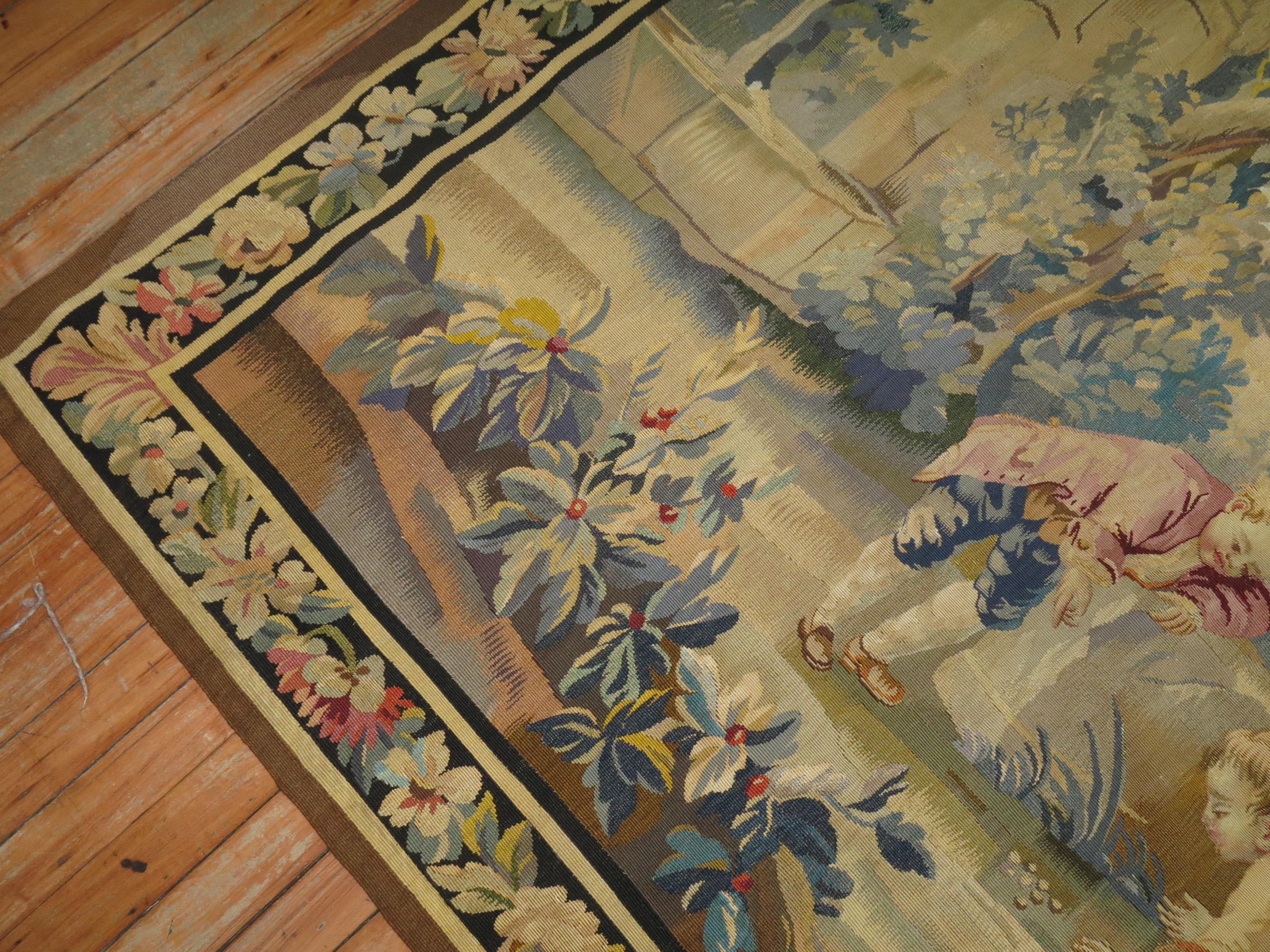 Hand-Woven 20th Century European Horizontal Tapestry For Sale