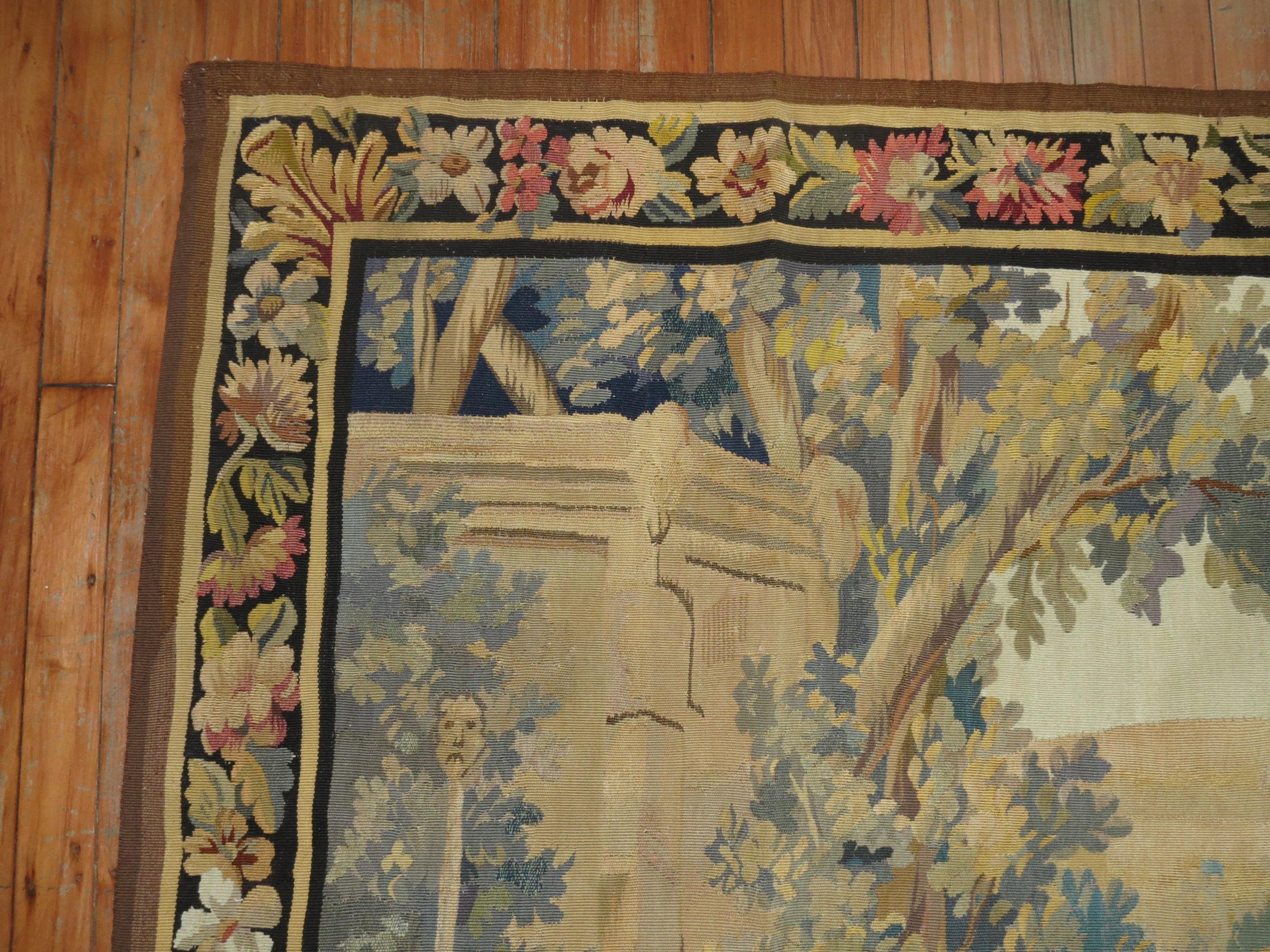 20th Century European Horizontal Tapestry In Excellent Condition For Sale In New York, NY