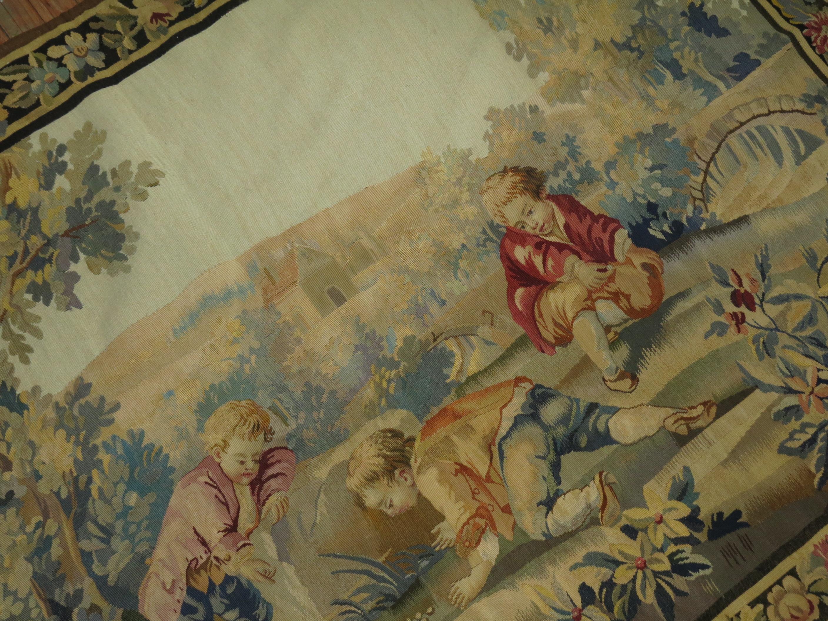 Fabric 20th Century European Horizontal Tapestry For Sale