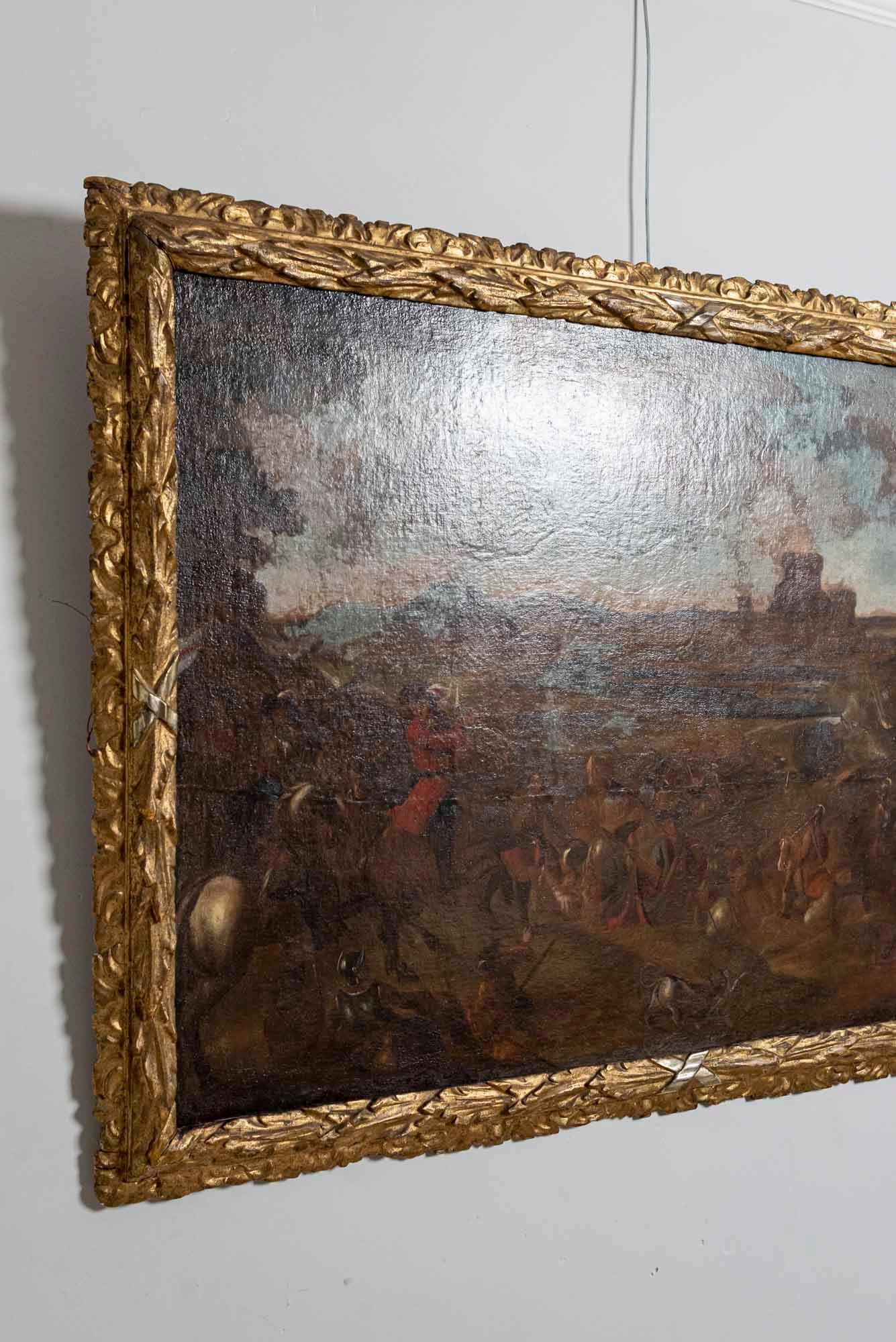 18th Century and Earlier 18th Century Dutch oil painting after Jan Wyck of the battle of Boyne  For Sale