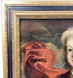 18th Century European Oil Painting of a Boy with Bow and Arrow