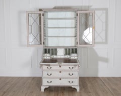 18th Century European Painted Bureau Bookcase with Glazed Doors, circa 1790
