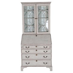 18th Century European Painted Bureau Bookcase with Glazed Doors, circa 1790