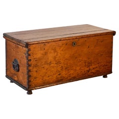 Used 18th Century European Primitive Dovetailed Pine Chest or Coffer