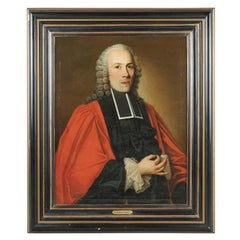 Antique 18th Century European School Oil on Canvas Portrait of a Magistrate
