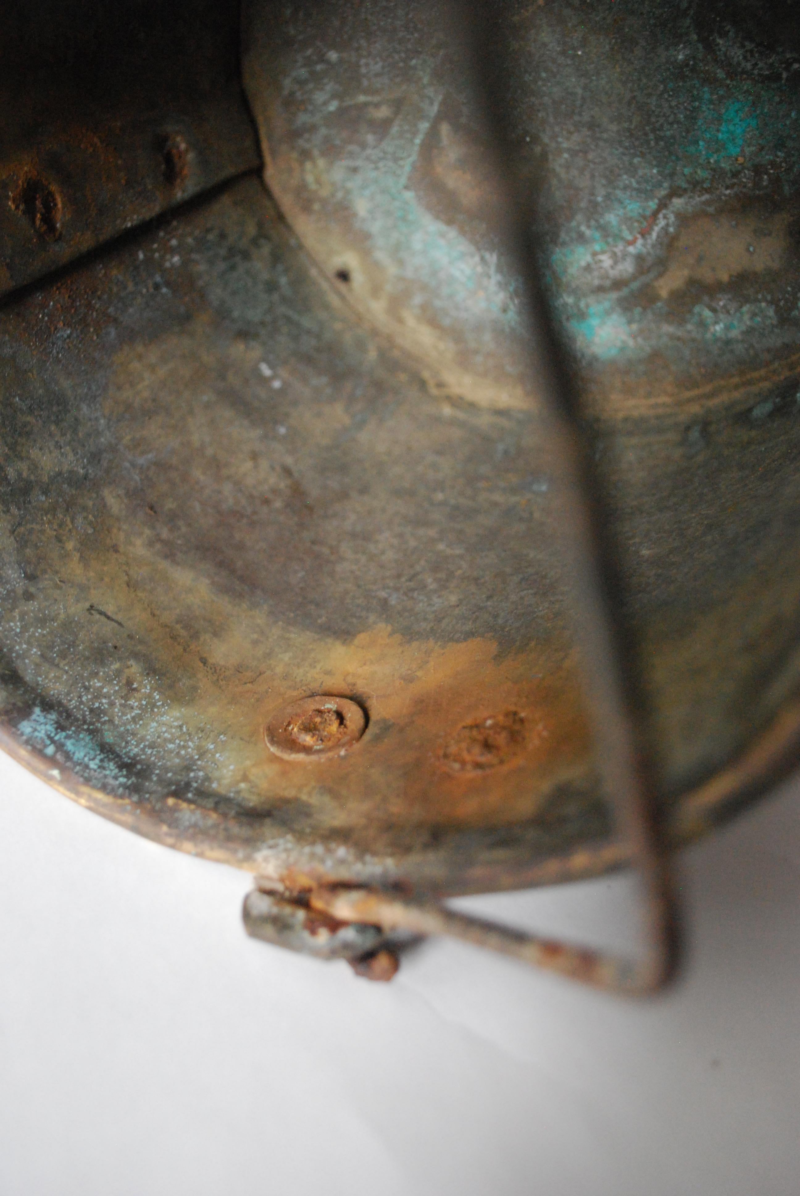 18th Century European Studded Patinated Copper Bucket 7