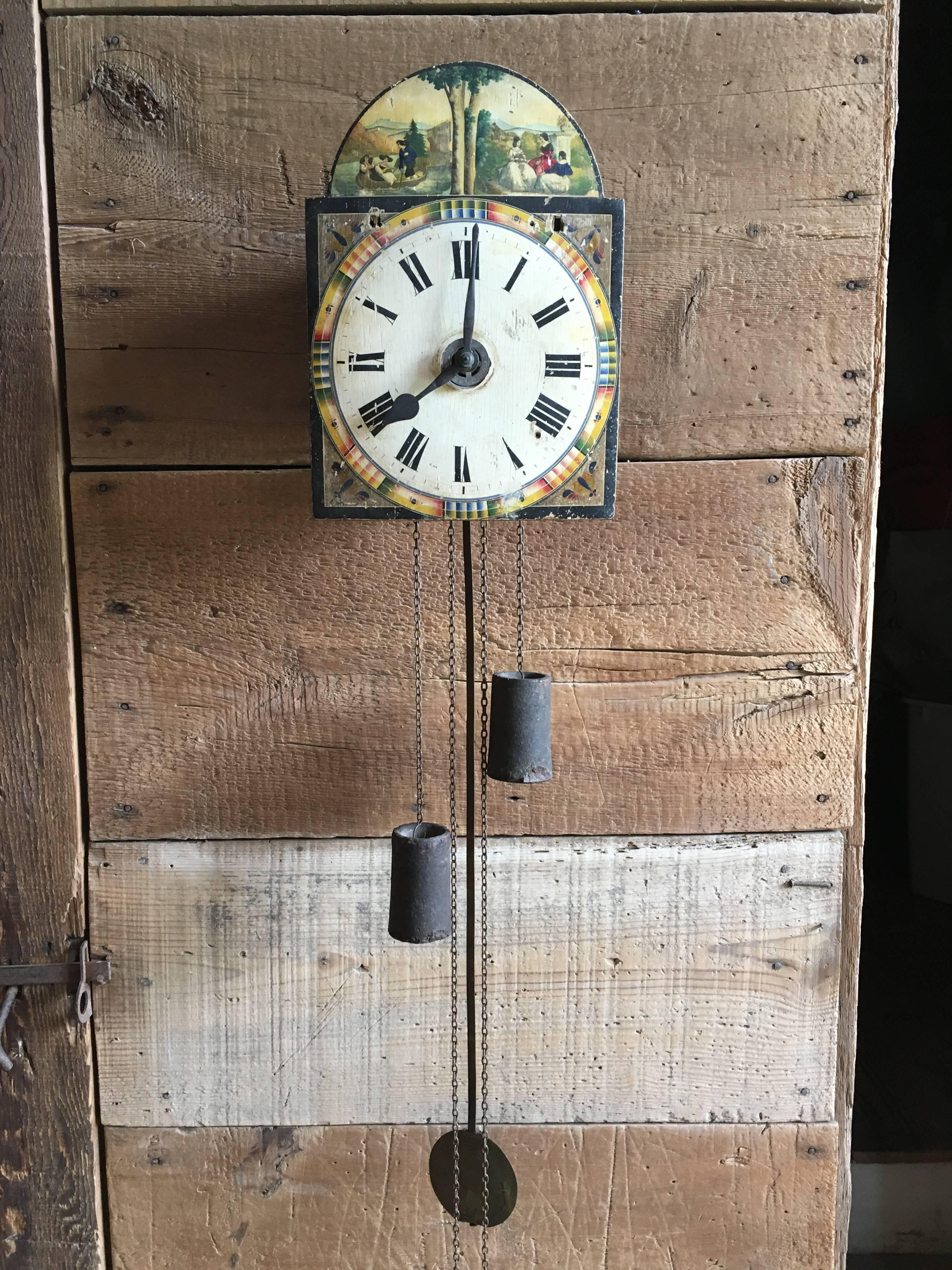 French Provincial 18th Century European Wall Clock