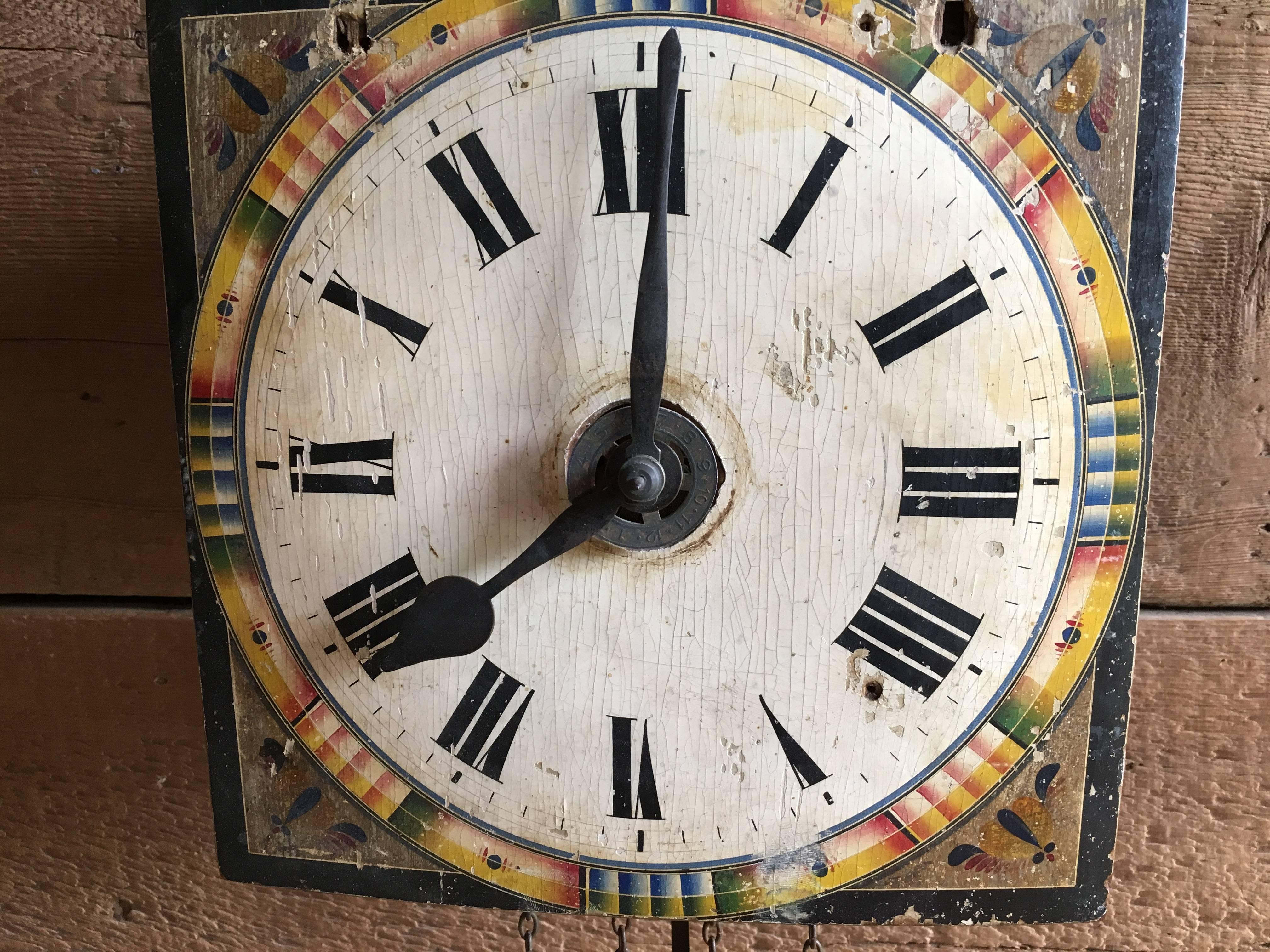 18th Century European Wall Clock In Good Condition In Doylestown, PA