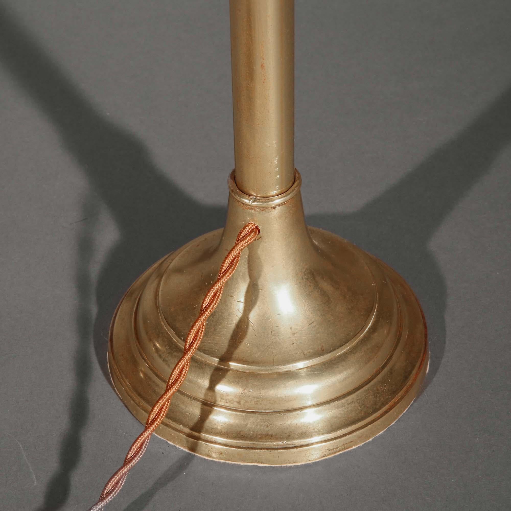 Polished Rare 18th Century Exceptionally Tall Brass Table Lamps For Sale