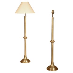 Rare 18th Century Exceptionally Tall Brass Table Lamps