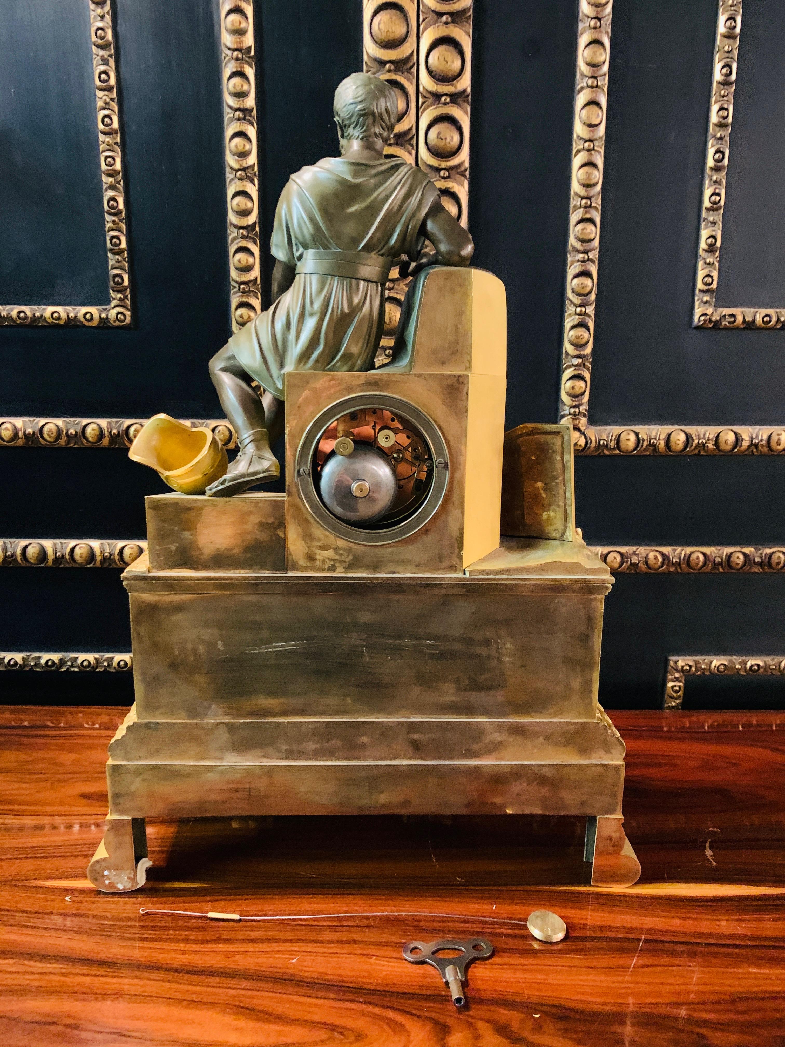 18th Century Exquisite French Roman Figural Table Clock 6