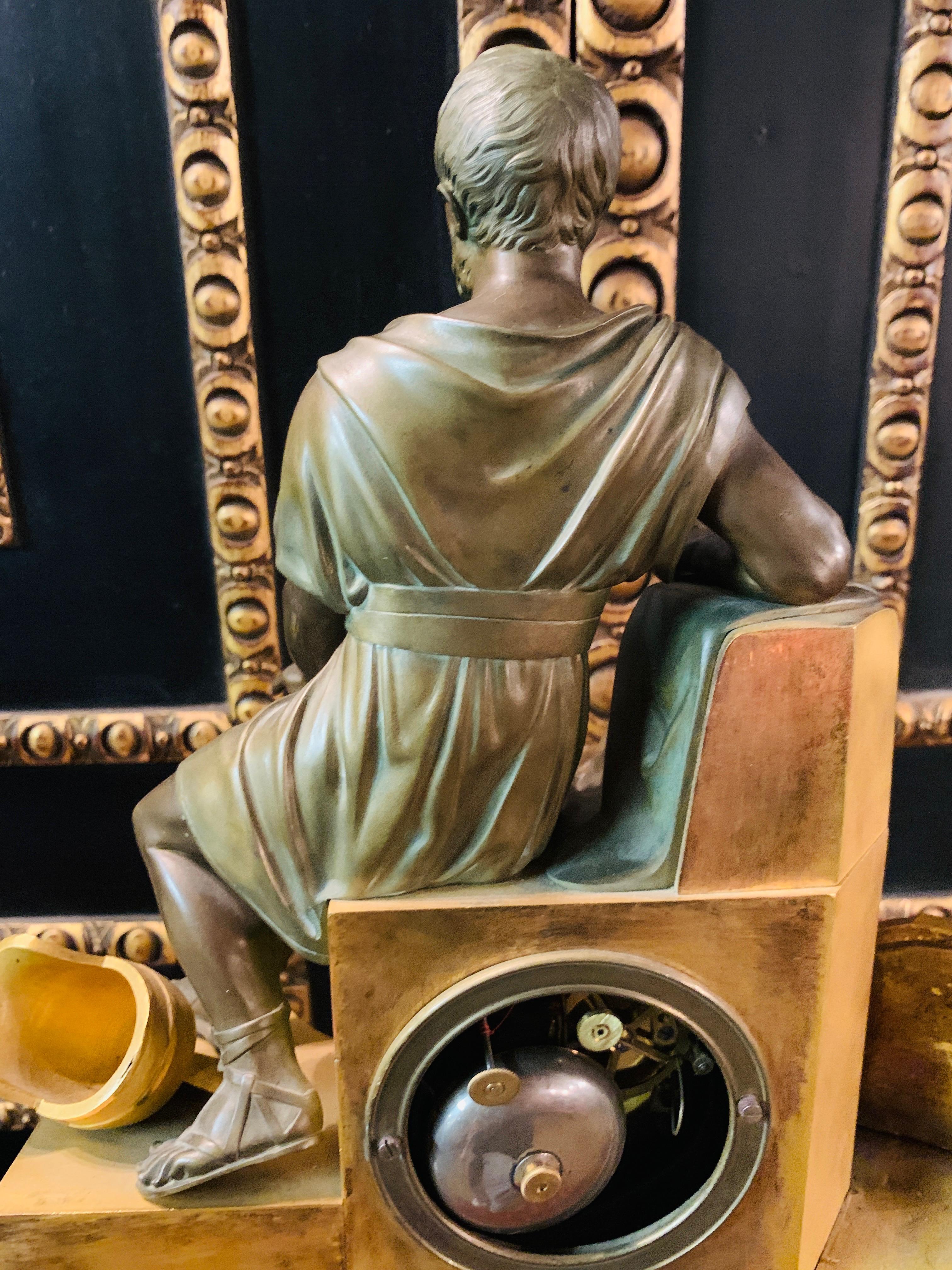 18th Century Exquisite French Roman Figural Table Clock 12