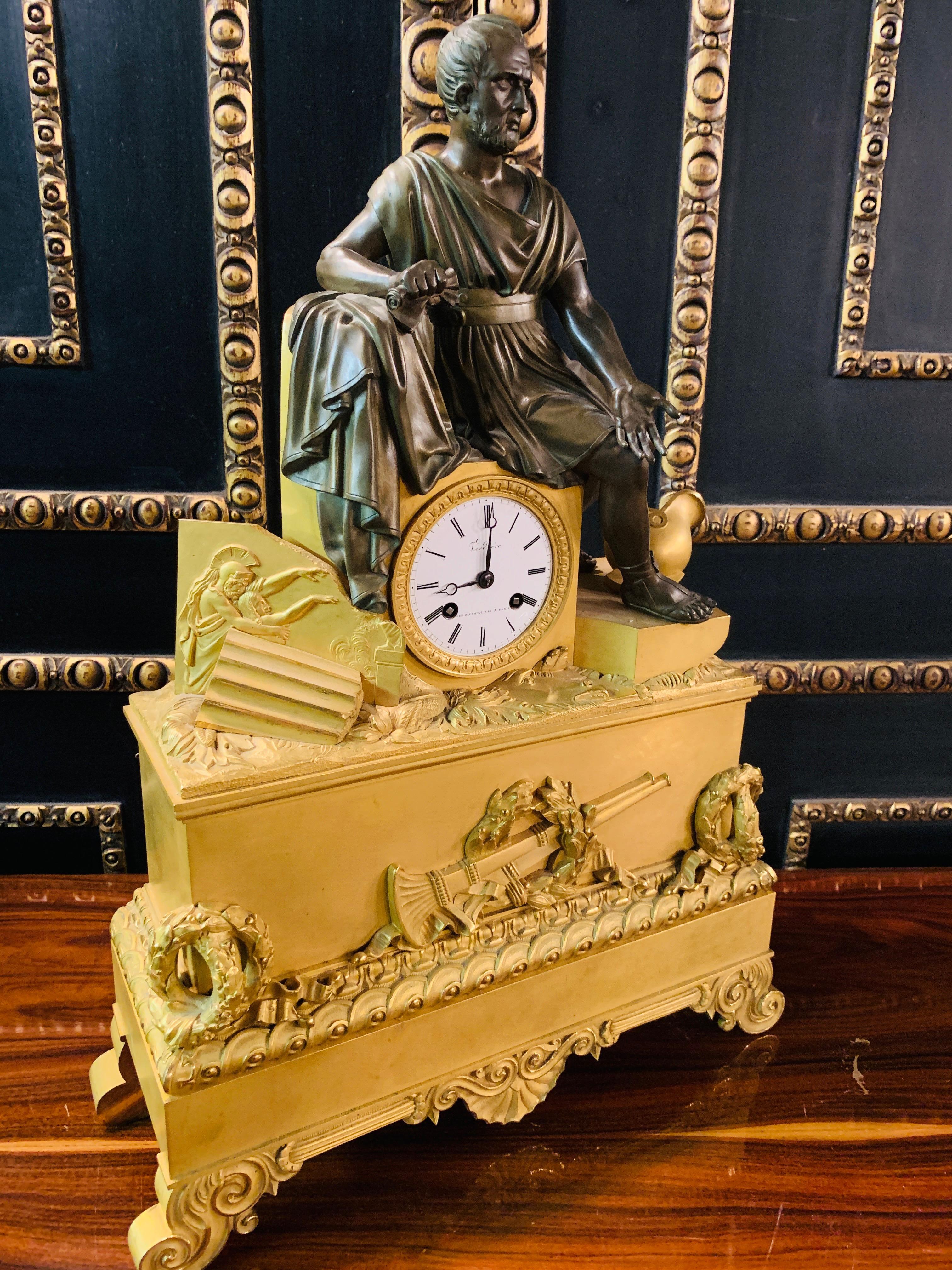 18th Century and Earlier 18th Century Exquisite French Roman Figural Table Clock