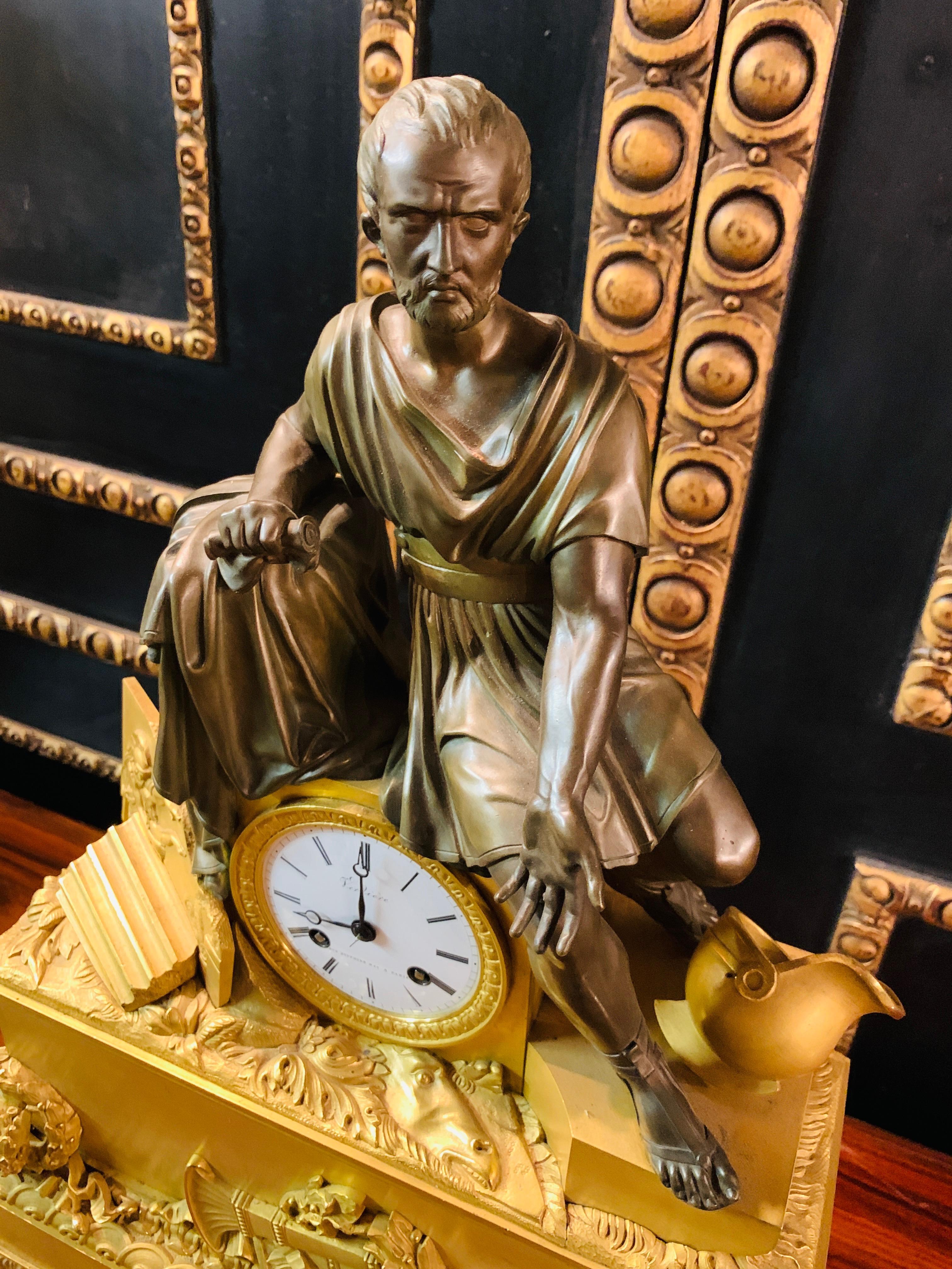 18th Century Exquisite French Roman Figural Table Clock 1