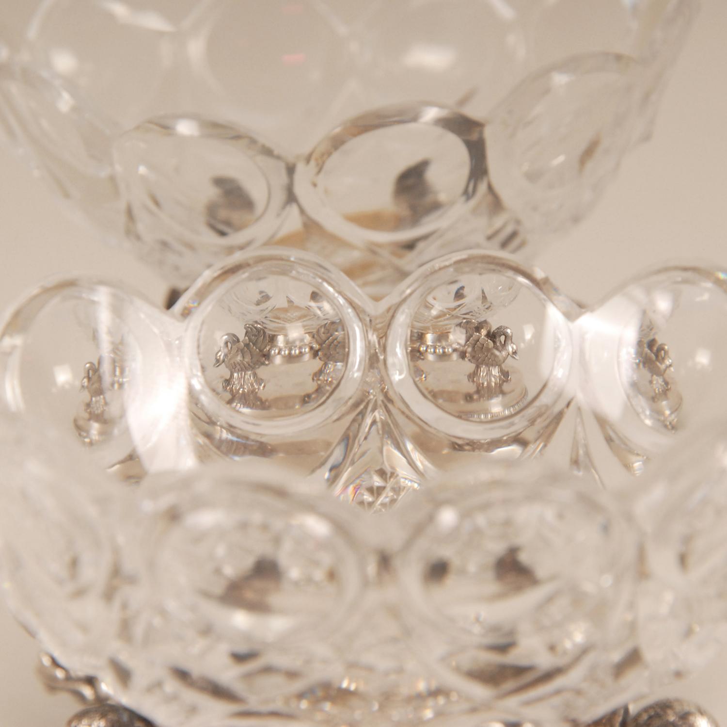 18. Jahrhundert Empire Silber Baccarat Kristall Salzstreuer  Französisch F. Durand Napoleonisch  im Angebot 2
