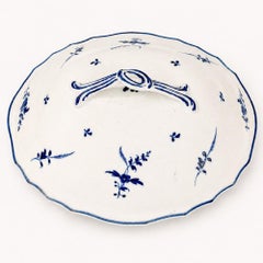 18th Century French Blue and White Porcelain Soup Tureen with Stand Arras
