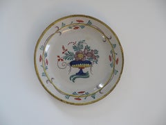 18th Century Faience Earthenware Plate (C) hand painted, French circa 1780