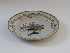 18th Century Faience Earthenware Plate - A hand painted, French circa 1780