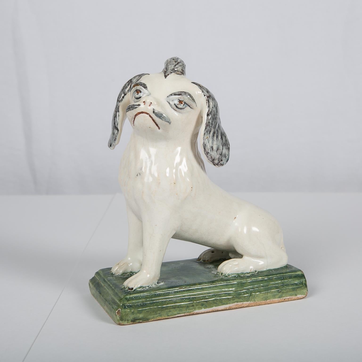 Pekingese Puppy 18th Century French Faience Made in Rouen Circa 1760 For Sale 5