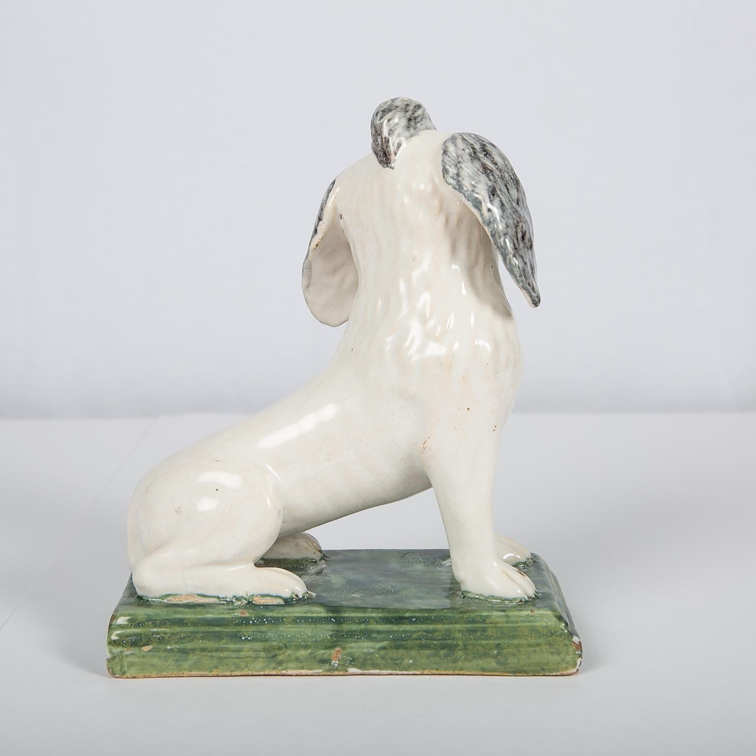 Pekingese Puppy 18th Century French Faience Made in Rouen Circa 1760 In Excellent Condition For Sale In Katonah, NY