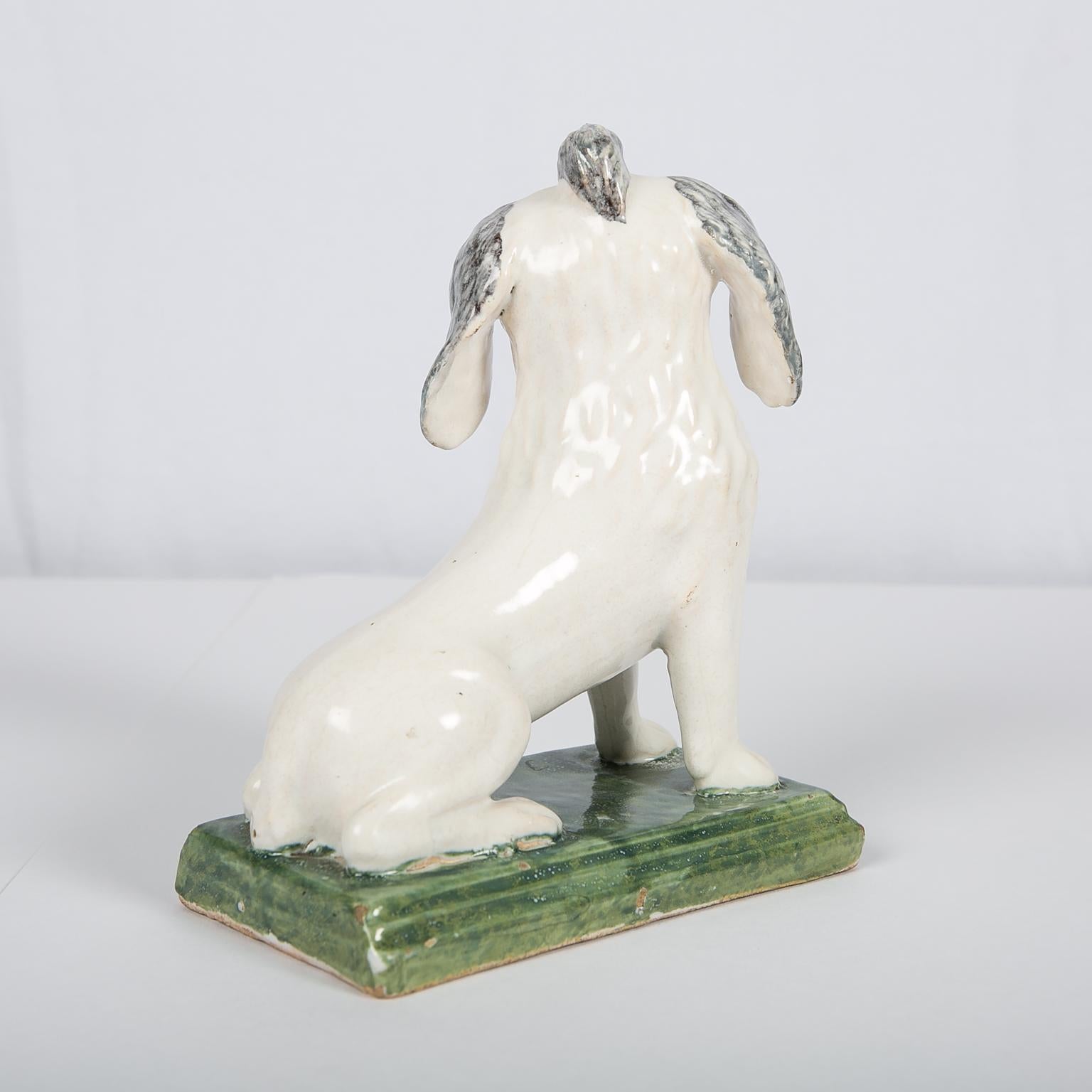 Pekingese Puppy 18th Century French Faience Made in Rouen Circa 1760 For Sale 1