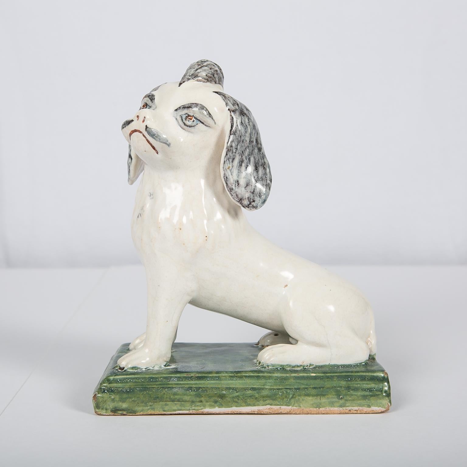 Pekingese Puppy 18th Century French Faience Made in Rouen Circa 1760 For Sale 2