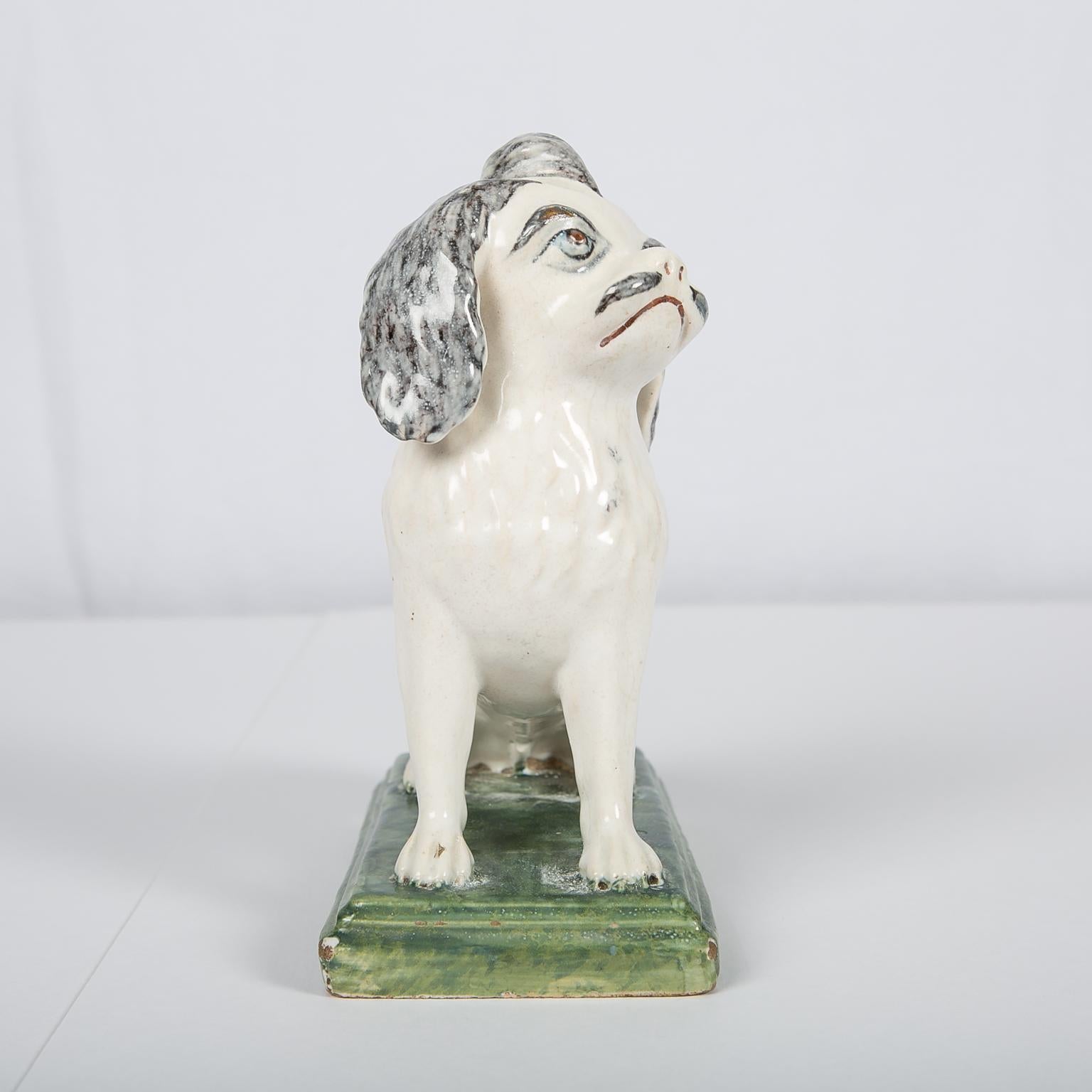 Pekingese Puppy 18th Century French Faience Made in Rouen Circa 1760 For Sale 3