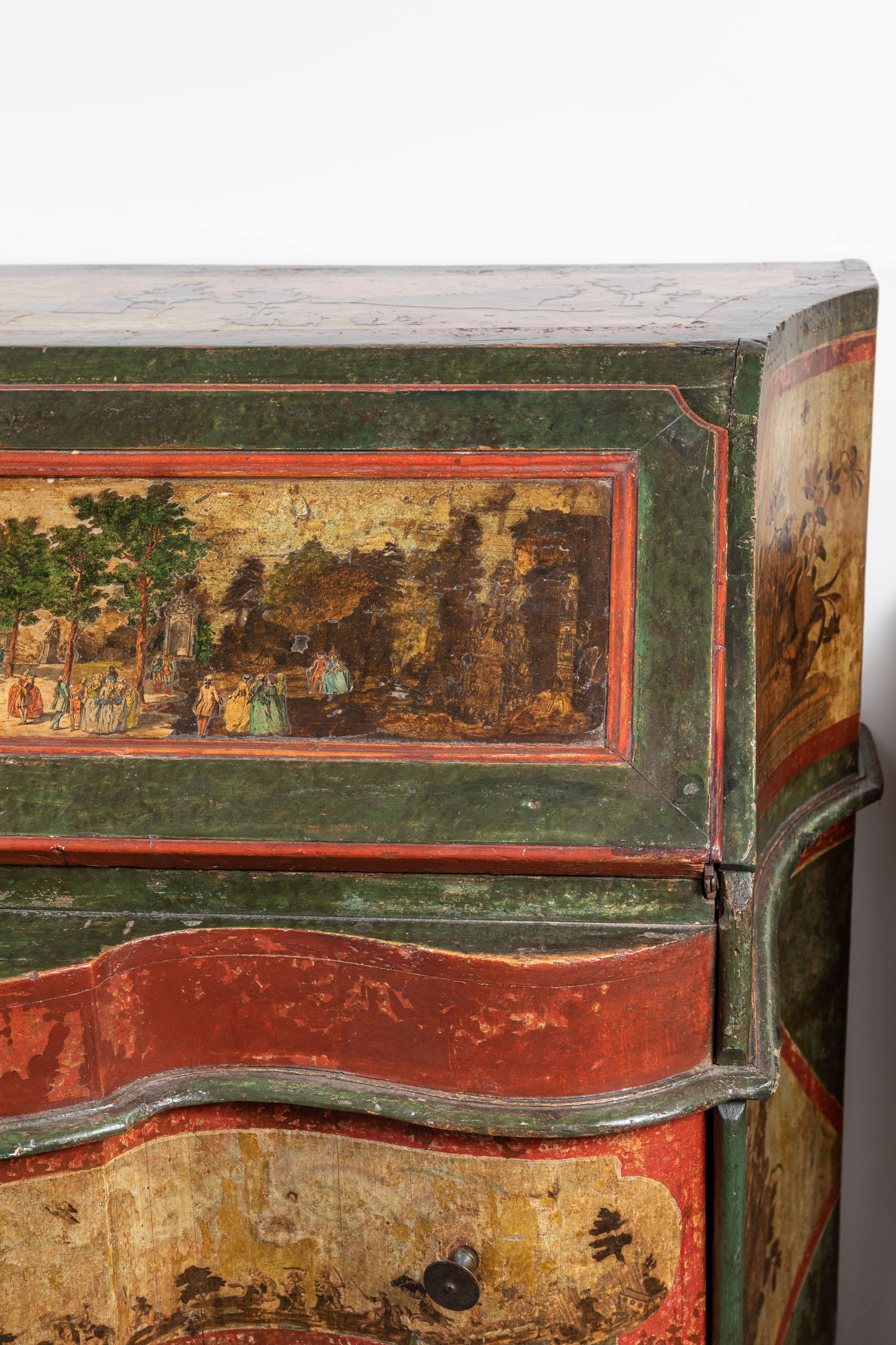 18. Jahrhundert:: Fall Front Desk (Holz) im Angebot