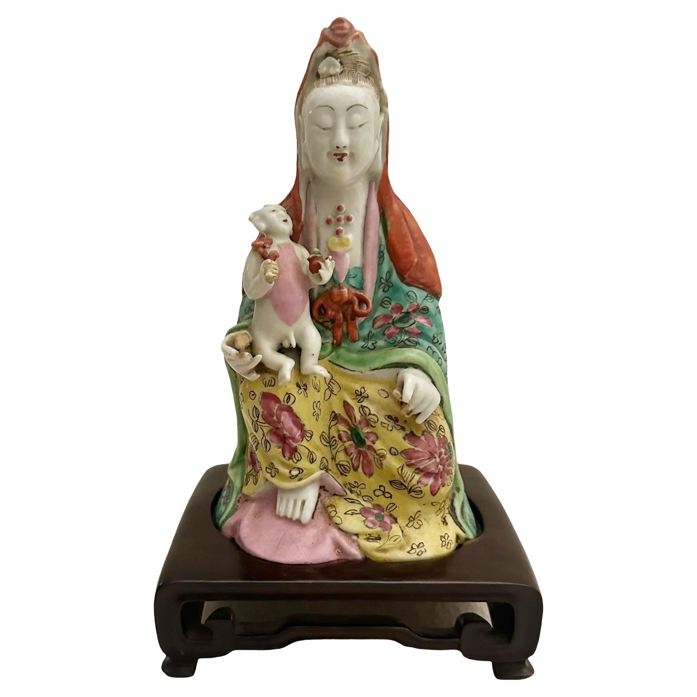 18th Century Famille Rose Statue